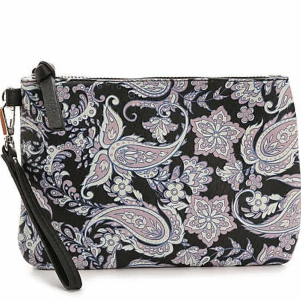 Purple Paisley Wristlet Wallet - Small Bag